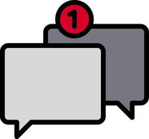 A speech bubble with a red dot on it vector