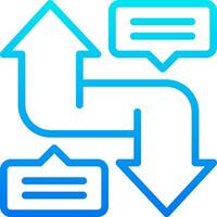 A blue arrow pointing to two different directions vector
