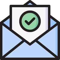 An envelope with a check mark on it vector