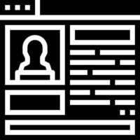 A black and white icon of a person on a computer screen vector