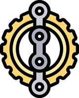 A bicycle gear with a cog on it vector