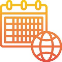 A calendar and globe icon vector