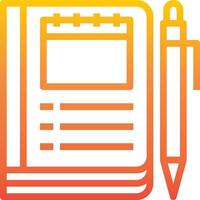 A notebook and pen icon on a white background vector
