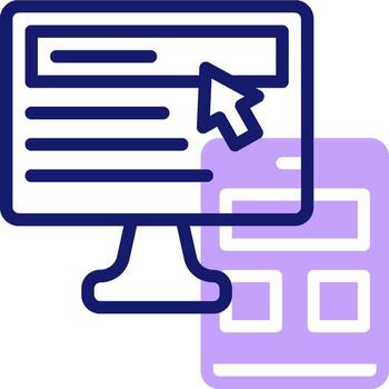 A computer monitor with a mouse and a phone icon vector