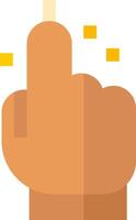 A hand with a finger up and a yellow dot vector
