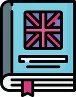 A book with a british flag on it vector