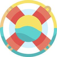 A colorful life preserver with a sun in the middle vector