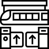 A black and white image of a train and a bus vector