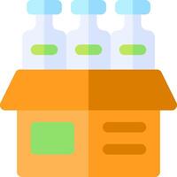 A box with three bottles inside it vector