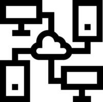 A black and white cloud icon with a computer vector