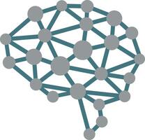 A brain with many dots connected to it vector