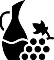 A jug and grapes icon on a white background vector