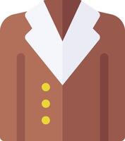 A brown jacket with white collar and buttons vector