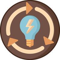 A light bulb with arrows and a lightning bolt vector