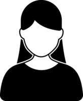 A woman avatar icon on a white background vector