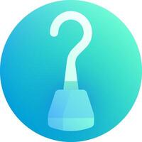 A blue and white icon with a question mark vector