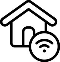 A wifi icon with a house and a wifi symbol vector