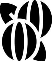 A black and white logo of two oranges vector
