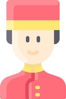 A cartoon character in a red uniform vector