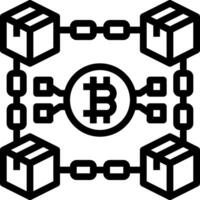 Bitcoin block chain icon vector