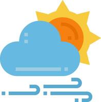 A sun and cloud with a line connecting them vector
