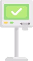A computer with a tick on it and a green check mark vector
