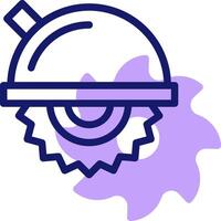 A purple icon of a machine with gears vector