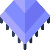 A blue diamond with a black line running through it vector