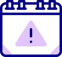 A calendar with a warning icon on it vector