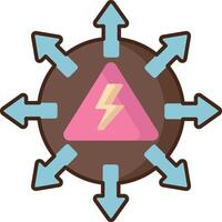 A circular icon with arrows pointing in different directions vector