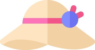 A hat with a pink bow on it vector