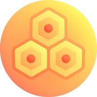 A yellow and orange hexagon with four hexagons inside vector