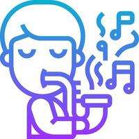 A man playing the saxophone with music notes around him vector