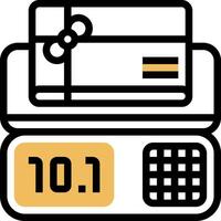 A cash register with a credit card and a check vector