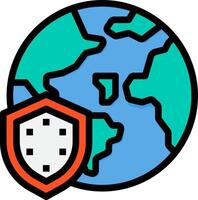 A globe with a shield and a shield vector