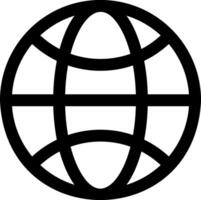 A black and white globe with a circle around it vector