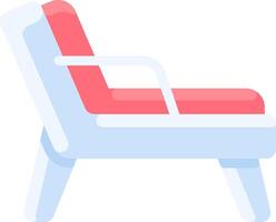 A chair with a red cushion on it vector