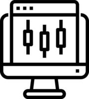 A computer monitor with a bar graph on it vector