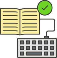 Keyboard and book icon illustration design vector