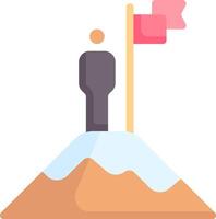 A man standing on top of a mountain with a flag vector