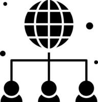 A group of people around a globe vector