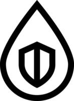A black and white logo with a shield and a drop vector