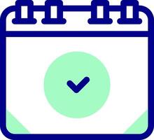 A calendar icon with a check mark on it vector