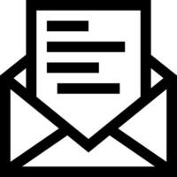 Email icon with a paper document inside vector