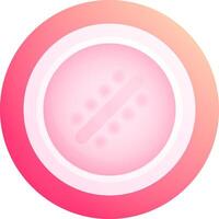 A pink and white button with a pink dot in the center vector