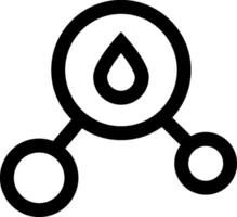 A black and white icon of a circle with a drop vector