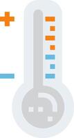 A thermometer with a plus sign and a minus sign vector