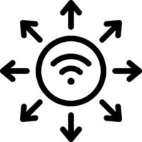 A wifi symbol surrounded by arrows vector