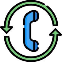 A phone in a circle with arrows pointing to it vector