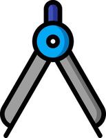 A blue and white compass with a blue handle vector